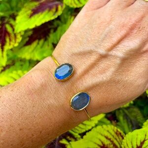 New! Oval Labradorite Cuff Bracelet!